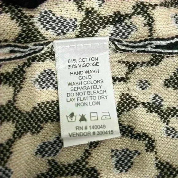 Chadwicks of Boston Leopard Cardigan Button Up Long Sleeve Sweater Top Size L - Picture 3 of 8